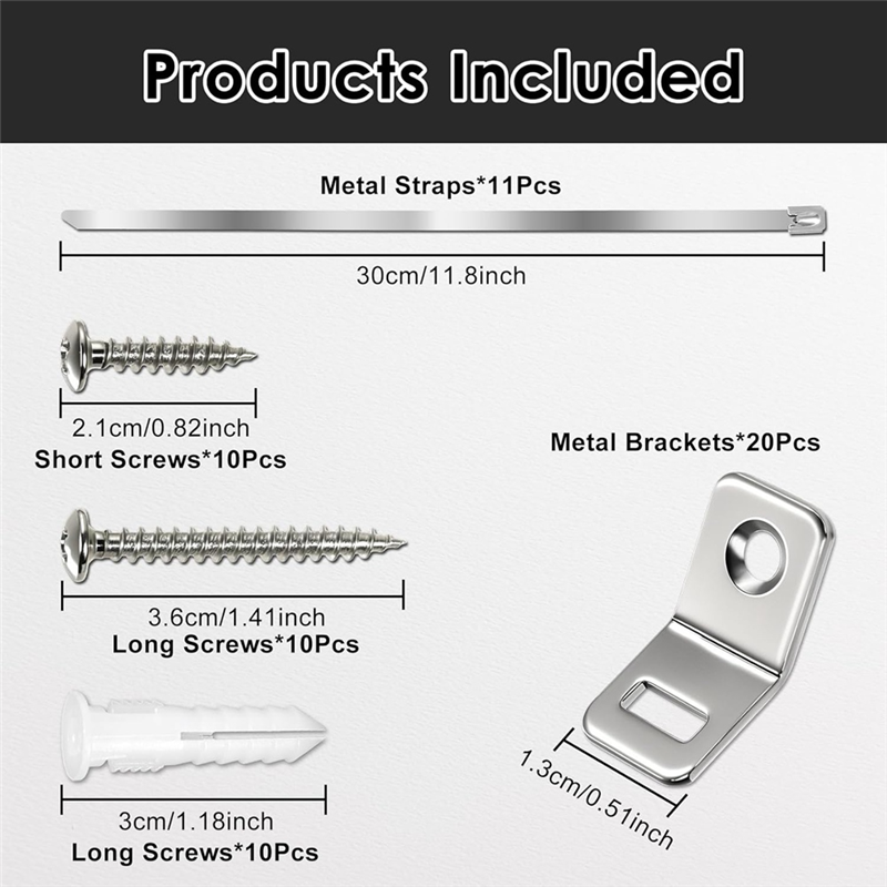 Earthquake Anchor Strap - ABMS-For Baby-Proofing Furniture Wall Anchors 10Pcs
