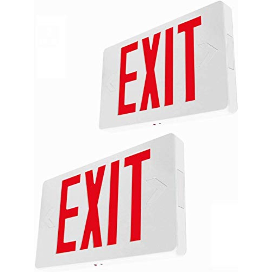 Ultra Slim LED Exit Sign, Red  - Emergency Exit Sign ulasan dan harga
