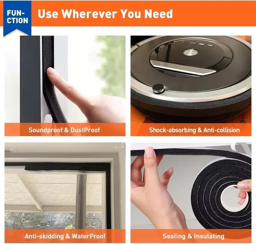 Thick Foam Window Sealing Stri - Window Lock Bar ulasan dan harga