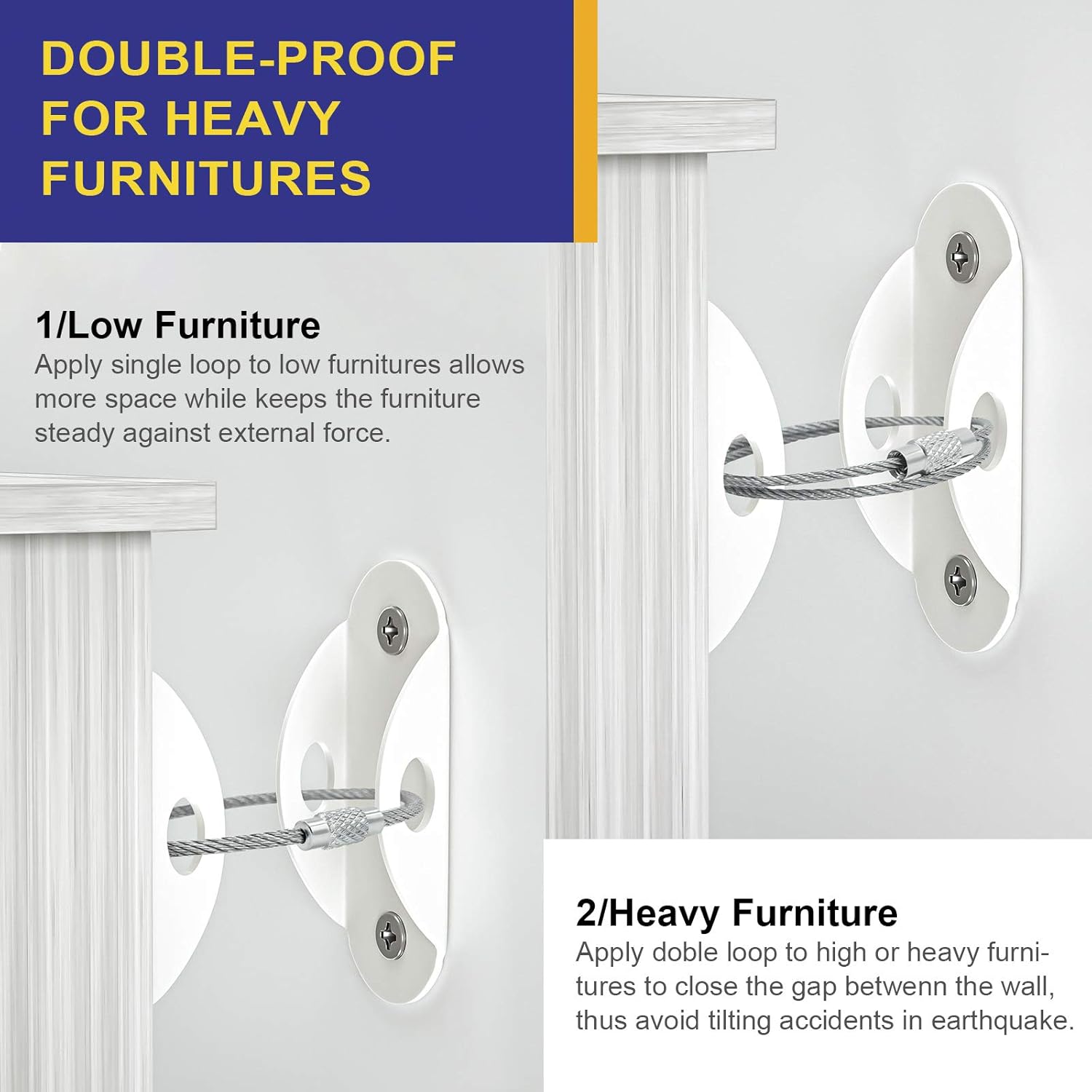6 Set Furniture Wall Anchors A - Earthquake Anchor Strap ulasan dan harga