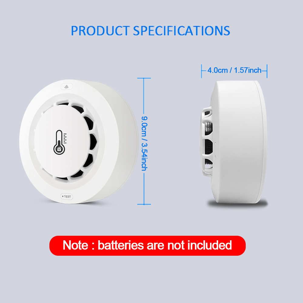 Tuya WiFi Smoke Alarm Temperat - Smoke Detector Interconnected ulasan dan harga