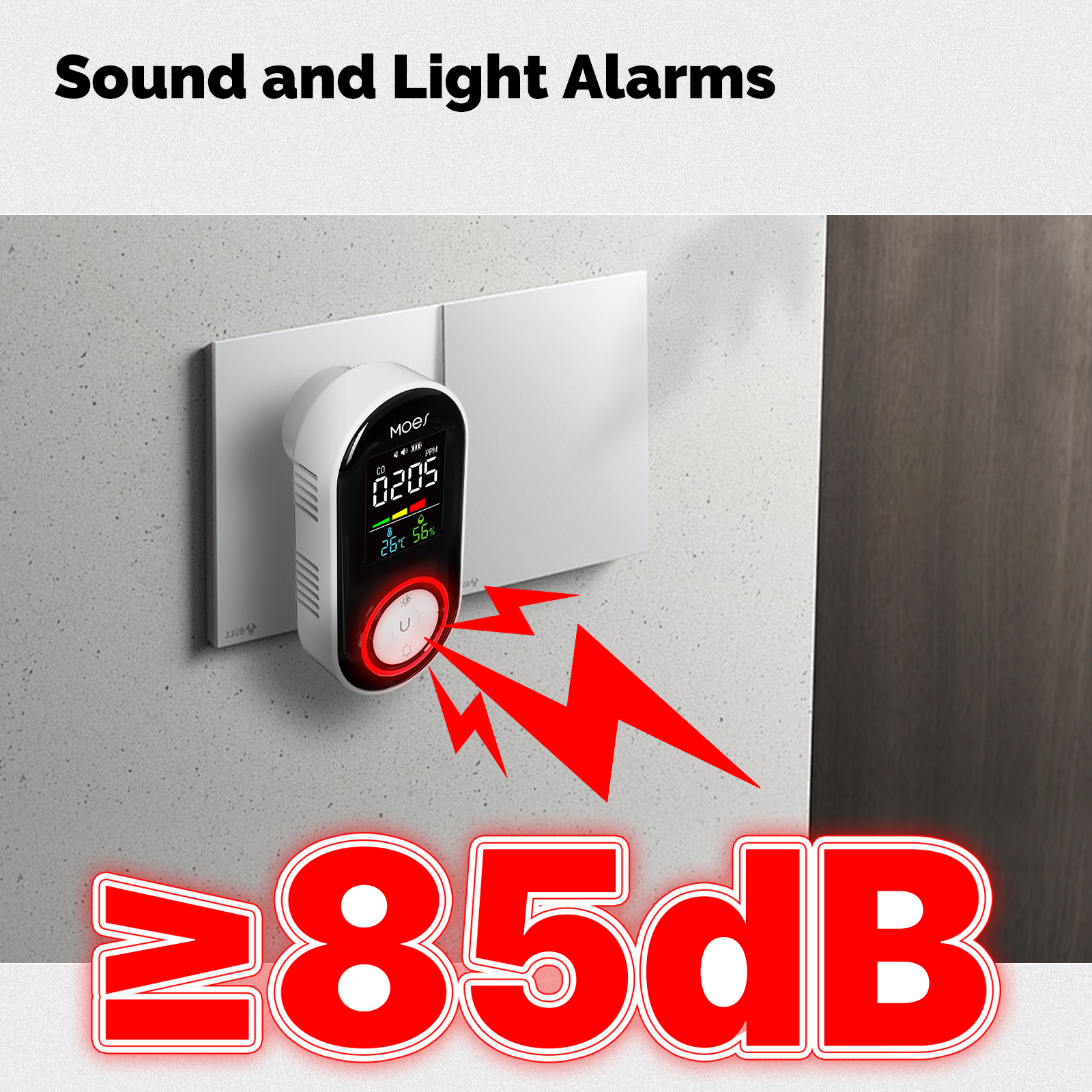 MOES CO Smoke Gas Detector Ala - Co Detector Plug ulasan dan harga