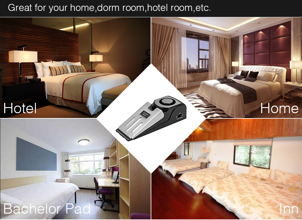 KERUI 125DB Anti-theft Burglar - Door Stop Alarm ulasan dan harga