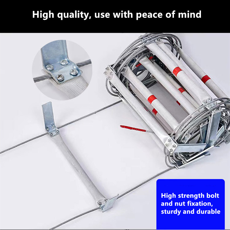 5M Soft Rope Ladder With Wire  - Fire Escape Ladder ulasan dan harga