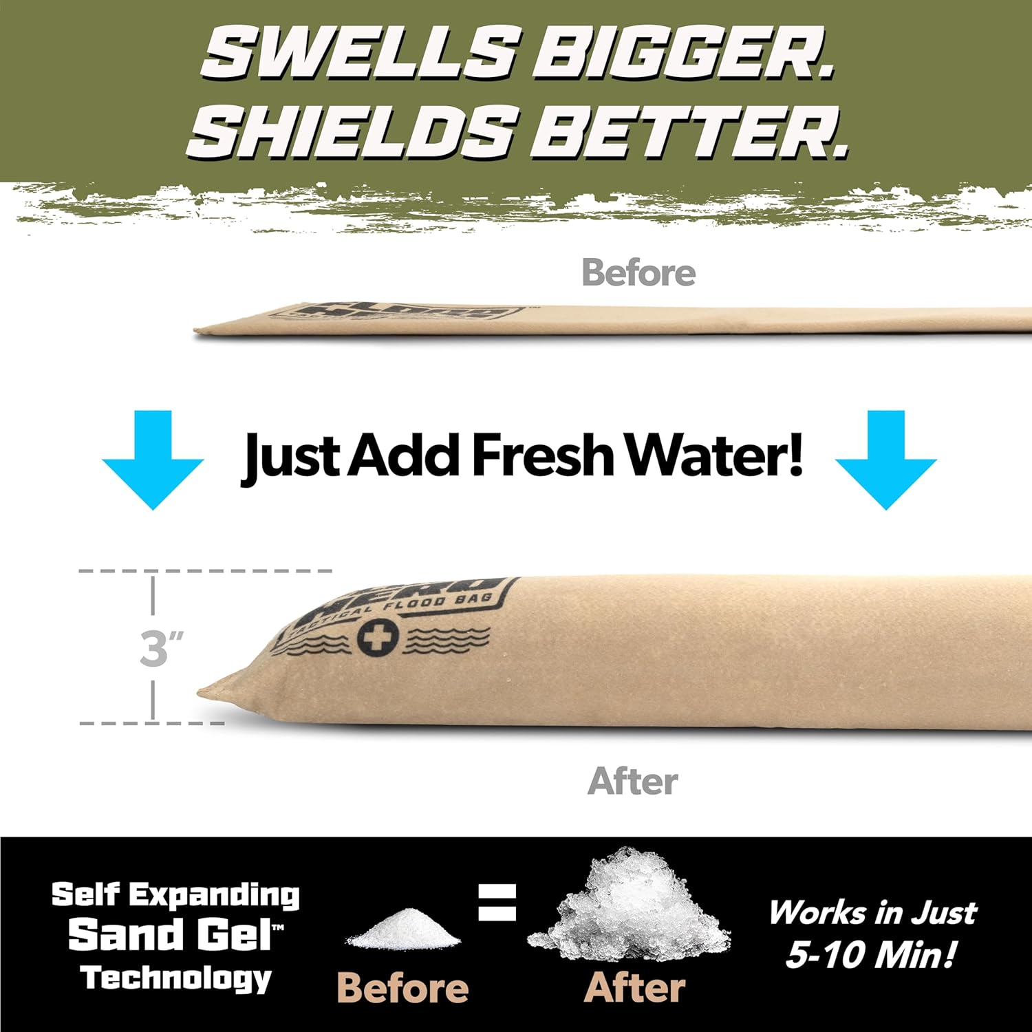 3 ft Water Activated Sandbags  - Flood Barrier Bag ulasan dan harga