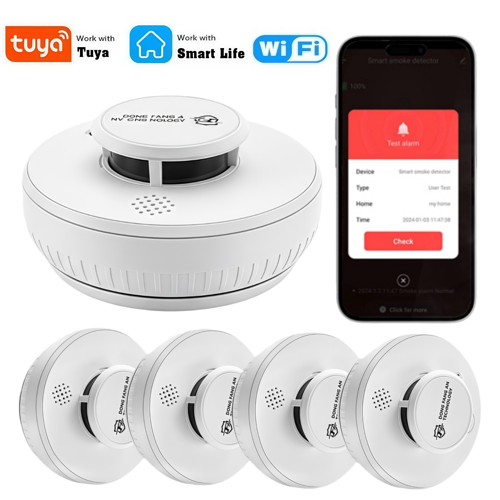 DFA Wifi Smoke Detector 2 in1  - Smoke Detector Interconnected ulasan dan harga