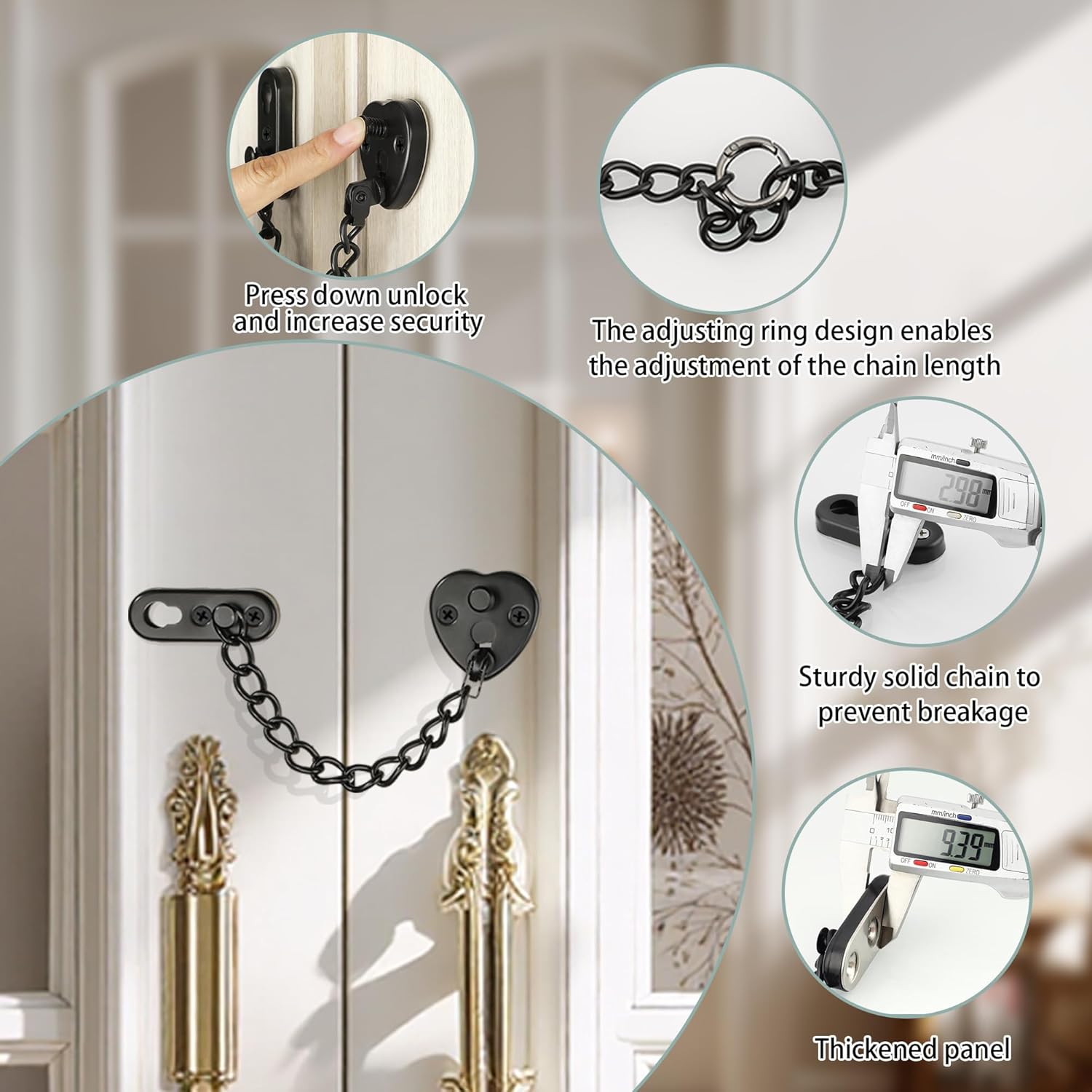 Heart-Shaped Door Chain Lock w - Security Chain Door ulasan dan harga