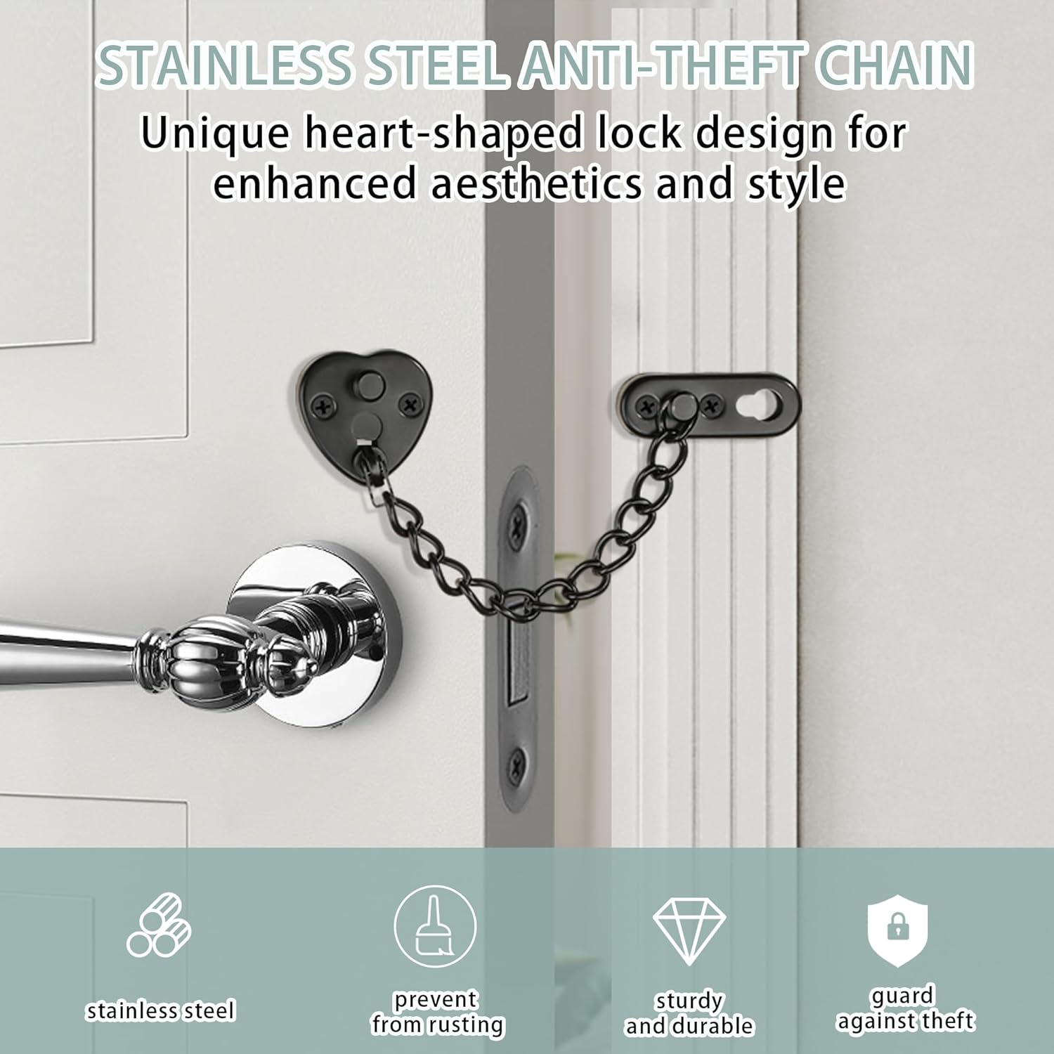 Heart-Shaped Door Chain Lock w - Security Chain Door ulasan dan harga