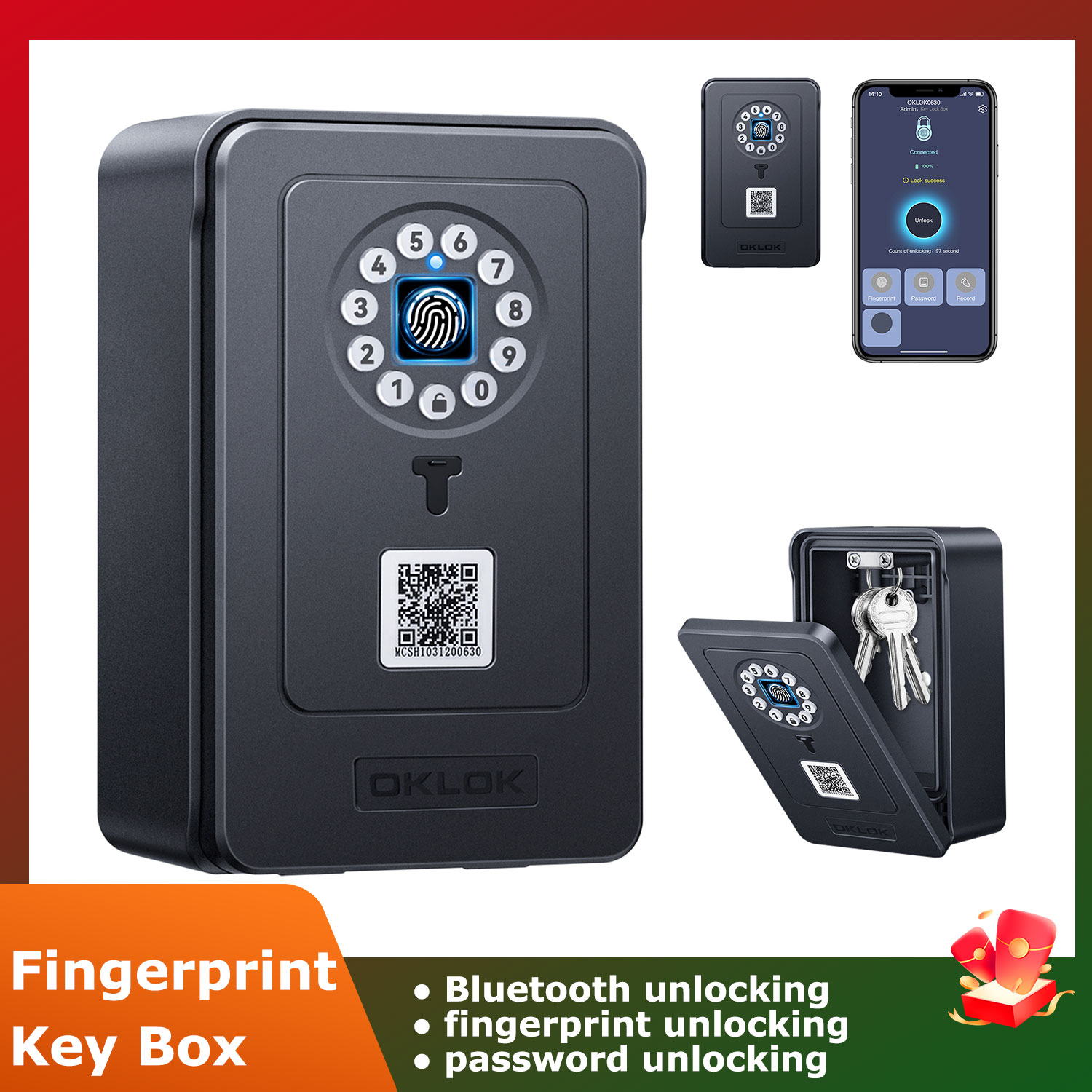Wireless Smart lock Box Blueto - Lockbox Key Secure ulasan dan harga