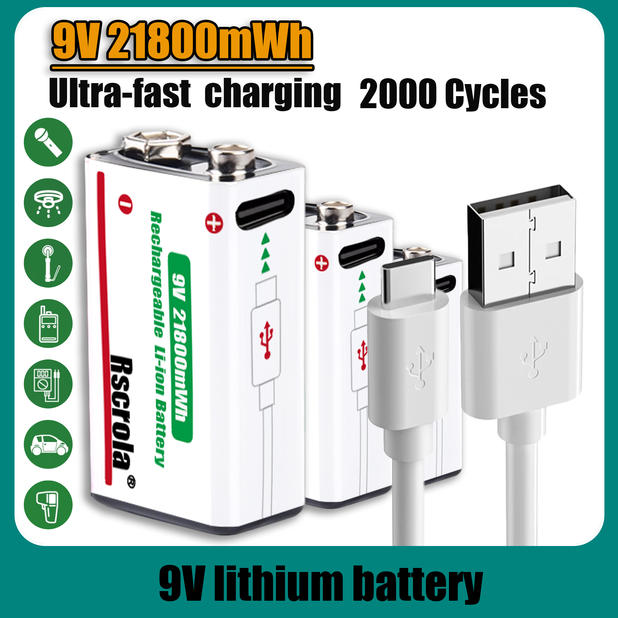 Long-Lasting 9V Lithium ion Re - Smoke Detector Interconnected ulasan dan harga