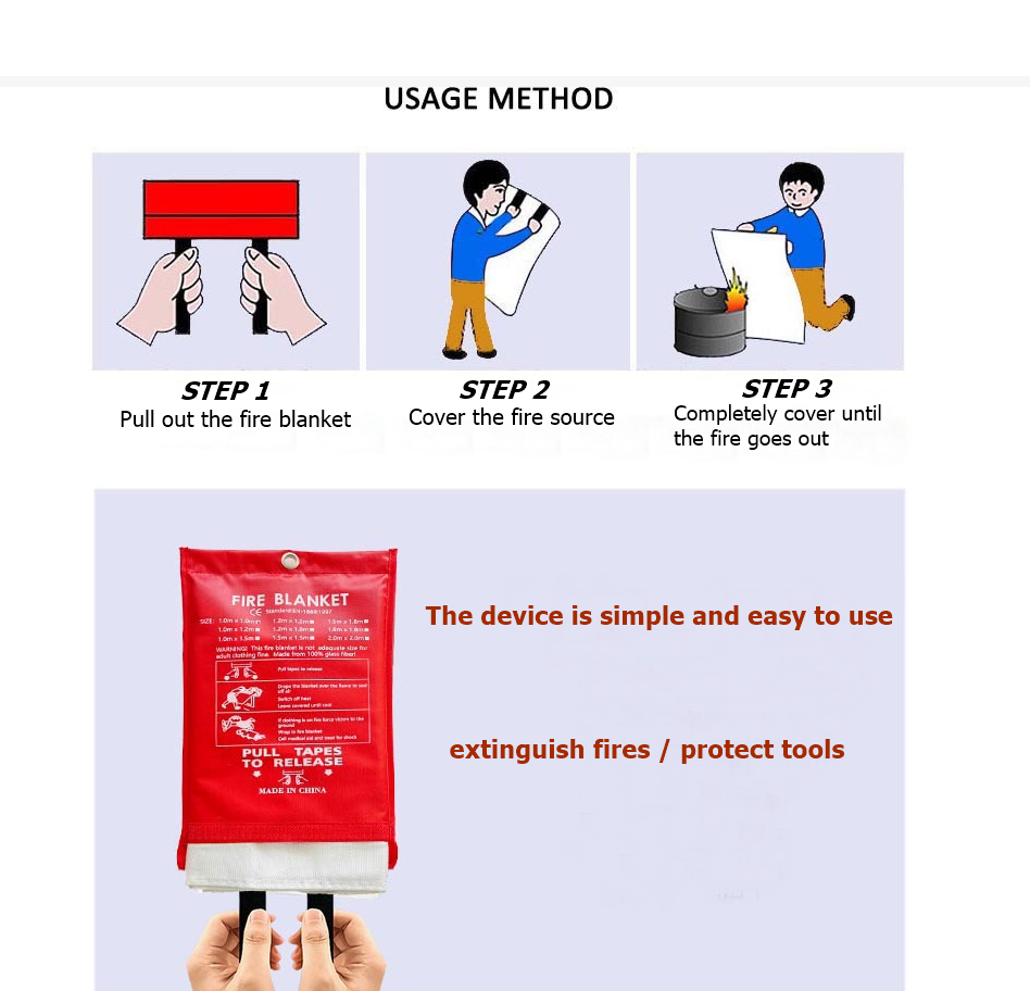 1M*1M Fire Blanket, Kitchen Es - Fire Blanket Kitchen ulasan dan harga