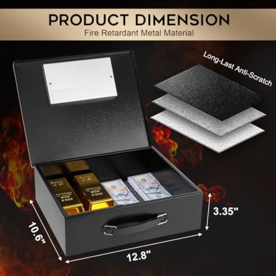 Portable Metal Safe Box with D - Fire Safe Document ulasan dan harga