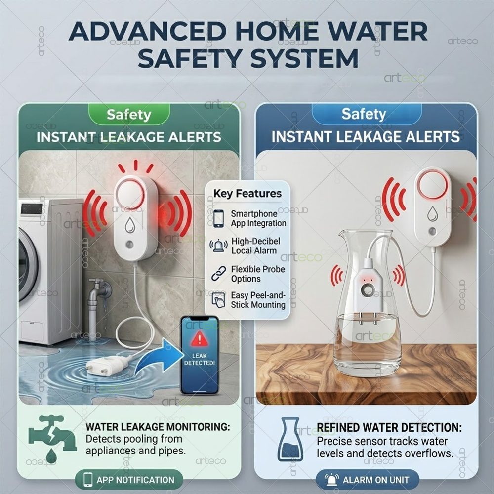 Zigbee Water Leak Detector Sma - Water Alarm Sensor ulasan dan harga