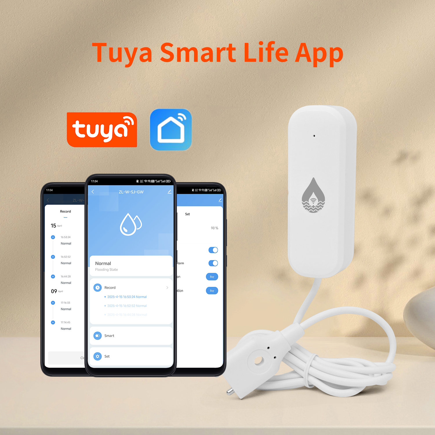 YFK Tuya WiFi Water Leakage Se - Water Alarm Sensor ulasan dan harga