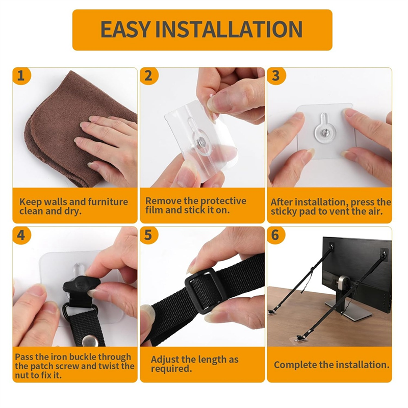 L62A 4 PCS Adjustable TV Safet - Earthquake Anchor Strap ulasan dan harga