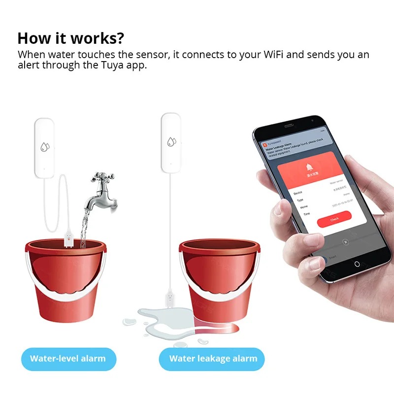 Smart Home Zigbee Water Leak D - Water Alarm Sensor ulasan dan harga